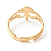 Double Heart with Cross 304 Stainless Steel Adjustable Ring for Women RJEW-B035-06G-3