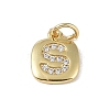 Rack Plating Brass Micro Pave CLear Cubic Zirconia Charms KK-E110-14G-S-1