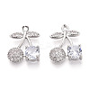 Brass Micro Pave Cubic Zirconia Pendants KK-T074-71P-01-1
