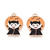 Halloween Theme Alloy Enamel Pendants ENAM-T022-55G-01-1