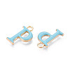 Rack Plating Alloy Enamel Pendants ENAM-T024-53P-G-2