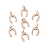 CZ Brass Micro Pave Cubic Zirconia Horse Shoe Charms LS-ZIRC-L018-13RG-1