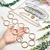 2Pcs 2 Colors Alloy Ring Link Chain Waist Belts AJEW-CN0002-80B-3