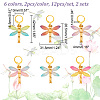 12Pcs 6 Colors Transparent Resin Pendant Stitch Markers HJEW-AB00216-2