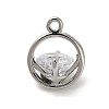 Brass Micro Pave Cubic Zirconia Charms ZIRC-F143-02P-1