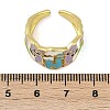 Mask Brass Enamel Cuff Rings RJEW-L113-039G-5