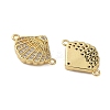 Brass Micro Pave Cubic Zirconia Shell Shaped Connector Charms KK-P325-06G-2