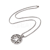 Alloy David Star Pendant Necklace with 201 Stainless Steel Box Chains LS-NJEW-E016-12AS-2
