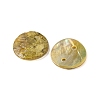 Spray Painted Natural Akoya Shell Connector Charms BSHE-S304-17A-2