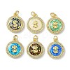 Brass Micro Pave Cubic Zirconia Pendants KK-A197-28G-1