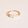 French Style Freshwater Pearl Stainlee Steel Finger Rings for Women OM4825-1