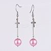 Glass Pearl Dangle Earrings EJEW-JE03965-05-2