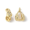Brass Micro Pave Cubic Zirconia Ice Pick Pinch Bails KK-D324-34G-1