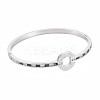 Rhinestone Donut Bangle BJEW-N017-018P-1