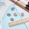 4Pcs 1-Hole Alloy Glass Shank Buttons FIND-DR0001-99C-4