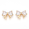 Brass Pave Clear Cubic Zirconia Charms KK-N254-166G-1