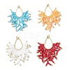 Glass Seed Beaded Imitation Coral Pendants PALLOY-MZ00938-1