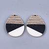 Tri-color Resin & Walnut Wood Pendants RESI-S358-73B-2