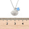 925 Sterling Silver Micro Pave Cubic Zirconia Pendant Necklaces for Women NJEW-V007-01P-5