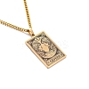 304 Stainless Steel Curb Chain Rectangle with Constellation Pendant Necklaces PW-WG0F5D0-08-1