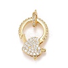 Brass Micro Pave Cubic Zirconia Lobster Claw Clasps X-KK-A161-02G-2