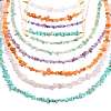 Natural Red Aventurine & Green Aventurine & Amethyst & Rose Quartz & Synthetic Turquoise Chips Beaded Necklaces NJEW-FS00013-1