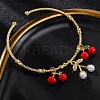 Brass Micro Pave Clear Cubic Zirconia Cuff Bracelets BJEW-M075-01G-4