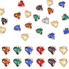 20Pcs Brass Micro Pave Cubic Zirconia with Glass Charms KK-YW0002-93-2