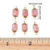 10Pcs Transparent Crackled Glass Cube Connector Charms PALLOY-JF03943-2