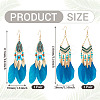 2 Pairs 2 Styles Feather Dangle Earrings EJEW-TA0001-48A-3