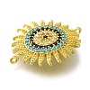 Rack Plating Brass Micro Pave Colorful Cubic Zirconia Sun Links Connector Charms KK-H485-26G-2