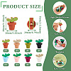 8Pcs 8 Colors Leaf Pot Food Grade Eco-Friendly Silicone Focal Beads SIL-TA0002-14-3