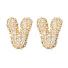 Brass Micro Pave Cubic Zirconia Stud Earrings EJEW-Z091-04G-V-2