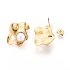 304 Stainless Steel ABS Plastic Imitation Pearl Nuggets Stud Earrings EJEW-N059-01G-2
