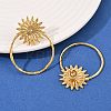 304 Stainless Steel Flower Stud Earrings EJEW-I320-16G-2