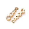 Brass Micro Pave Clear Cubic Zirconia Charms KK-C253-02A-G-2