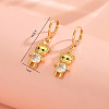 Cute Bear Brass Clear Cubic Zirconia Hoop Earrings GQ2099-4