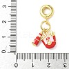 Brass Enamel European Dangle Charms KK-I355-21G-01-3