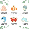 24Pcs 6 Styles Sea Animal Alloy Enamel Pendants ENAM-YW0005-26-3