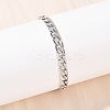304 Stainless Steel Curb Chain Bracelets for Women BJEW-G757-14P-3
