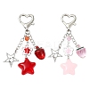 Strawberry and Star Acrylic & Glass Pendant Decoration HJEW-YW00040-01-2