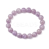 Natural Lavender Amethyst Round Beads Stretch Bracelets for Women BJEW-JB12127-01-2