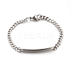 Tarnish Resistant 304 Stainless Steel Curb Link Chain ID Bracelets LS-STAS-M175-06P-1