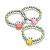 Wood Beads Kids Stretch Bracelets BJEW-JB04129-02-1