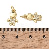 Brass Micro Pave Clear Cubic Zirconia Pendants CU-CBA9AFC-01G-09-3