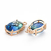 Rack Plating Brass Micro Pave Clear Cubic Zirconia Pendants KK-T060-62C-RS-3