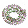 Frosted Spray Painted Glass Beads Strands GLAA-N035-03B-C01-2