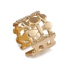 Ion Plating(IP) 304 Stainless Steel Handrail Open Cuff Rings for Women RJEW-G285-28G-1