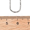 1MM 304 Stainless Steel Twisted Square Snake Chain Necklaces for Women NJEW-B131-09P-5