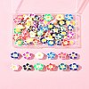 60Pcs 15 Colors Handmade Polymer Clay 3D Flower Plumeria Beads CLAY-FS0001-39-9